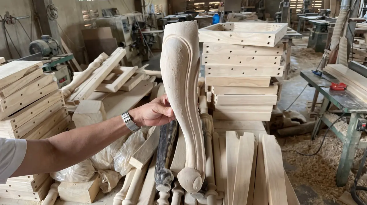 TIỆN GỖ & CHÂN BÀN GHẾ — Gia công gỗ CNC HTC Wood